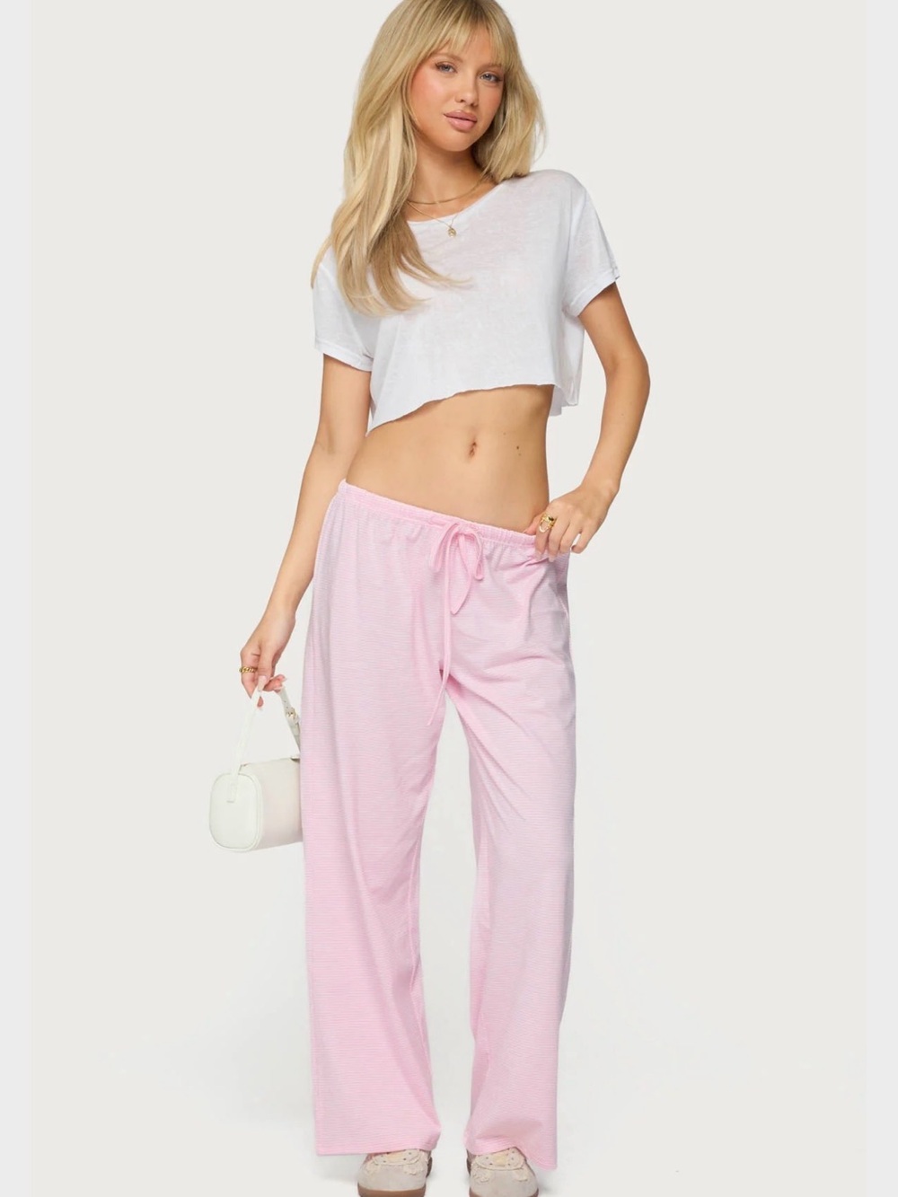 Edikted Petite Olivia Striped Loose Fit Pants - Picture 2 of 4